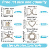 12Pcs 6 Styles Brass with Alloy Rhinestone Shoe Decoration FIND-HY0003-66-2