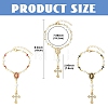 Brass Enamel & Shell Pearl Pendant Decorations HJEW-YW00501-01-3