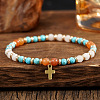 Vintage Brass Cross Charm Bracelets GR0330-2-2