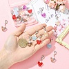 20Pcs Transparent Glass & ABS Plastic Pearl Butterfly Pendant Decorations HJEW-YW00269-3