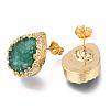 Natural Druzy Quartz Stud Earrings EJEW-P164-B02-5