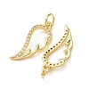 Brass Micro Pave Clear Cubic Zirconia Pendants CU-E003-18G-20-2
