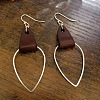Teardrop Zinc Alloy Imitation Leather Dangle Earrings FS-WG3FC2A-01-4
