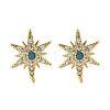 Star Brass Micro Pave Cubic Zirconia Ear Studs EJEW-D304-36G-2