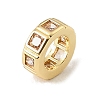 Brass Pave Cubic Zirconia European Beads CU-CBA389D-02G-3