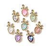 UV Plating Alloy Glass Pendants FIND-K032-32G-1