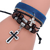 Leather Cord Multi-strand Bracelets for Women Men WGAECCB-06-1