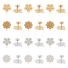 24Pcs 4 Style 304 Stainless Steel Stud Earring Findings STAS-UN0030-61-1