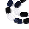Natural Obsidian & Sodalite & Quartz Crystal Beads Strands G-N358-02A-02-4