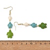 Dyed Tortoise Synthetic Turquoise Dangle Earrings EJEW-JE07362-03-5