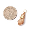 5Pcs 5 Styles Electroplated Natural Quartz Crystal Copper Wire Wrapped Pendants PALLOY-JF03436-2