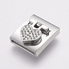 304 Stainless Steel Magnetic Clasps Rhinestone Settings STAS-E144-128P-1