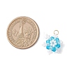 Glass Seed Beaded Snowflake Pendants PALLOY-MZ00815-03-2