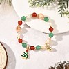 Alloy Enamel Christmas Tree Charm Bracelets BJEW-TA00754-1