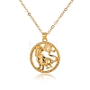 Alloy Flat Round with Constellation Pendant Necklaces PW-WG52384-05-1