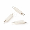 Natural White Jade Connector Charms PALLOY-JF01574-11-1