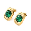 304 Stainless Steel with Glass Stud Earrings for Women SA-CBA8C9C-03G-2