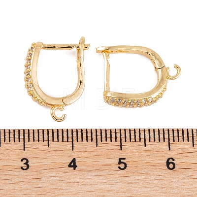 Rack Plating Brass Cubic Zirconia Hoop Earring Findings KK-S374-04G-03-1