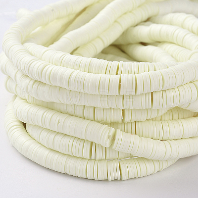 Flat Round Handmade Polymer Clay Beads LS-CLAY-R067-8.0mm-21-1