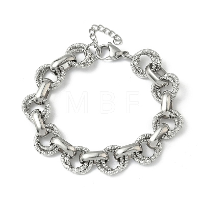 304 Stainless Steel Rolo Chain Bracelets for Women BJEW-S176-01P-B-1