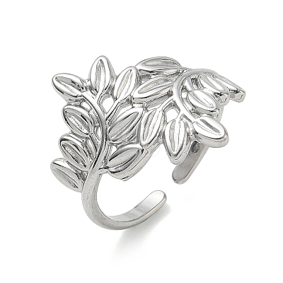 304 Stainless Steel Cuff Open Rings for Women RJEW-L341-02D-P-1