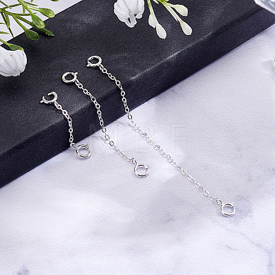 3Pcs 3 Styles Sterling Silver Chain Extender STER-BBC0009-69-1