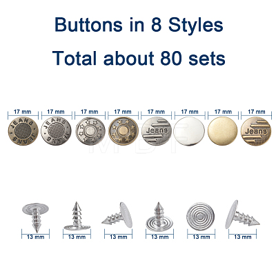 Iron Button Pins for Jeans BUTT-YW0001-01B-1