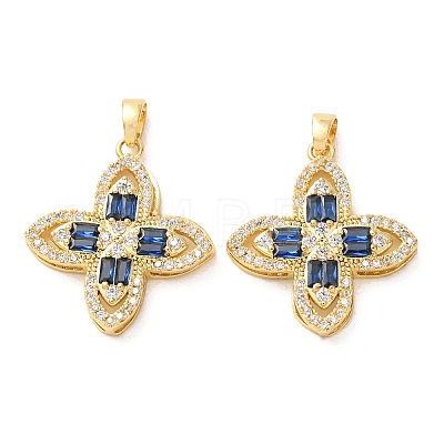 Easter Brass Micro Pave Blue Cubic Zirconia Pendants KK-A304-08G-1