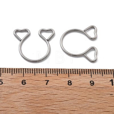 304 Stainless Steel Heart Clip on Nose Rings AJEW-A062-01B-P-1