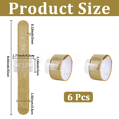 6Pcs Plastic Slap Bracelets BJEW-CN0001-18B-1