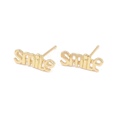 Brass Stud Earrings EJEW-P346-02B-G-1
