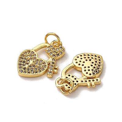 Brass Micro Pave Clear Cubic Zirconia Pendants KK-A270-03F-G-1
