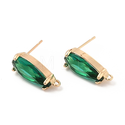 K9 Glass Stud Earring Teardrop Findings X-KK-E071-25KCG-03-1