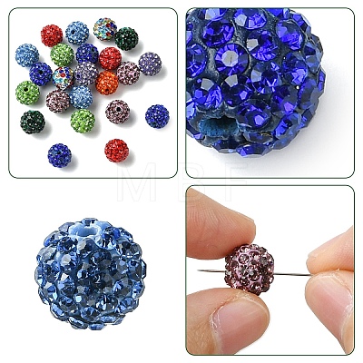 30Pcs Pave Disco Ball Beads RB-YW0001-14H-1
