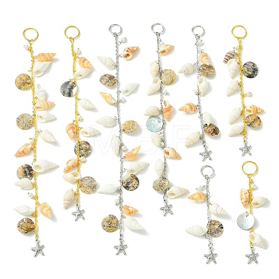 Shell Hair Accessories Chain Clips for Woman Girls OHAR-AB00005-1