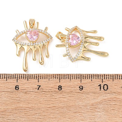 Brass Micro Pave Cubic Zirconia Pendants KK-D223-05G-1
