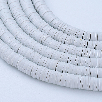 Flat Round Eco-Friendly Handmade Polymer Clay Beads CLAY-R067-6.0mm-39-1