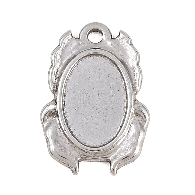304 Stainless Steel Pendant Cabochon Settings STAS-D264-08C-P-1