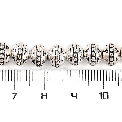 Tibetan Style Round Alloy Bead Strands TIBEB-O007-19-NR-1