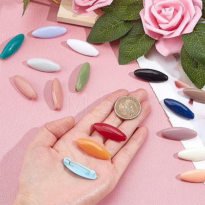 32Pcs 16 Colors Horse Eye Plastic Brooches JEWB-GO0001-06-1