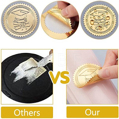 Custom Round Silver Foil Embossed Picture Stickers DIY-WH0503-013-1