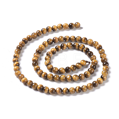 Natural Tiger Eye Round Bead Strands G-L411-07-4mm-1