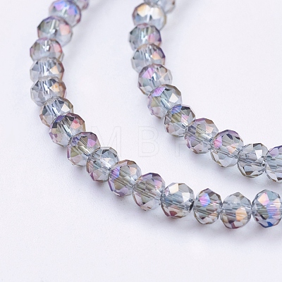 Faceted Rondelle Electroplate Glass Beads Strands X-EGLA-D020-3x2mm-73-1