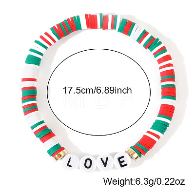 Christmas Love Resin & Acrylic Beaded Stretch Bracelets WK2852-1-1