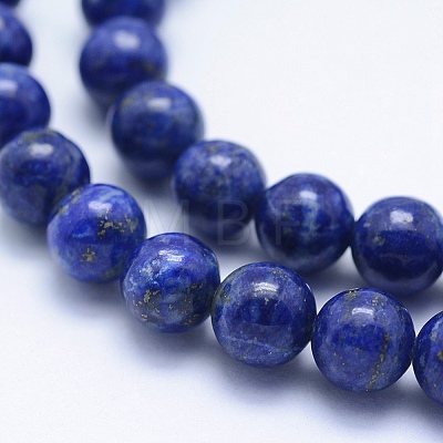 Natural Lapis Lazuli Beads Strands G-P342-01-6mm-AB-1
