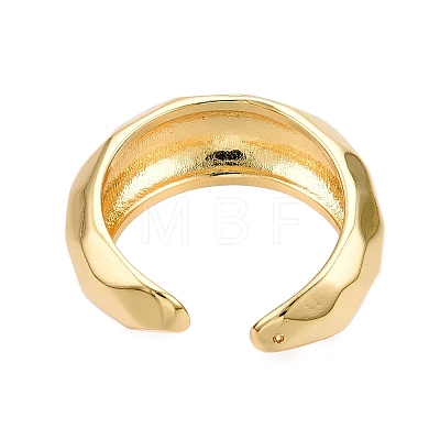 Brass Open Cuff Rings for Women X-RJEW-D016-08G-1