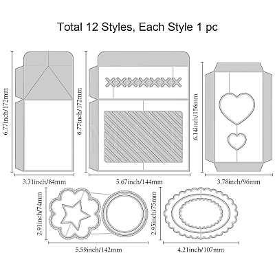 Carbon Steel Cutting Dies Stencils DIY-WH0309-1094-1