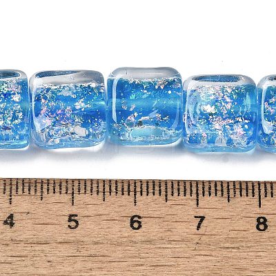 Handmade Dichroic Foil Glass Beads Strands DICH-U001-07G-1