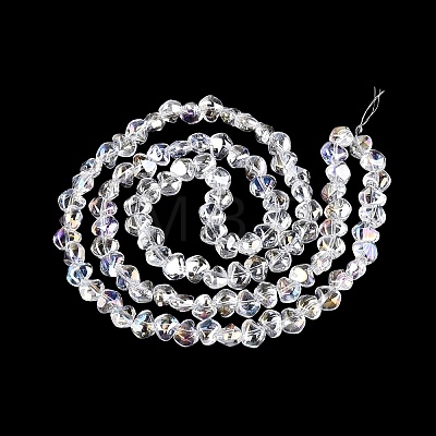 Electroplate Transparent Glass Beads Strands EGLA-Q133-01A-15-1