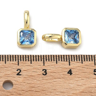 Brass Micro Pave Cubic Zirconia Charms KK-G555-21G-11-1
